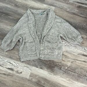 She + Sky White and Grey Chunky Cardigan with dolman sleeves size One Size